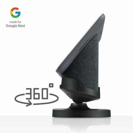 Wasserstein Adjustable Stand, for Google Nest Hub 2nd Gen, Made for Google, Charcoal NestHub2GenStandBlkUS